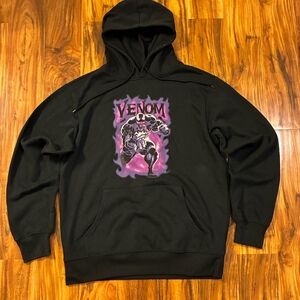 Marvel Venom Graphic Hoodie Black Pullover Sweatshirt Men’s Size Medium